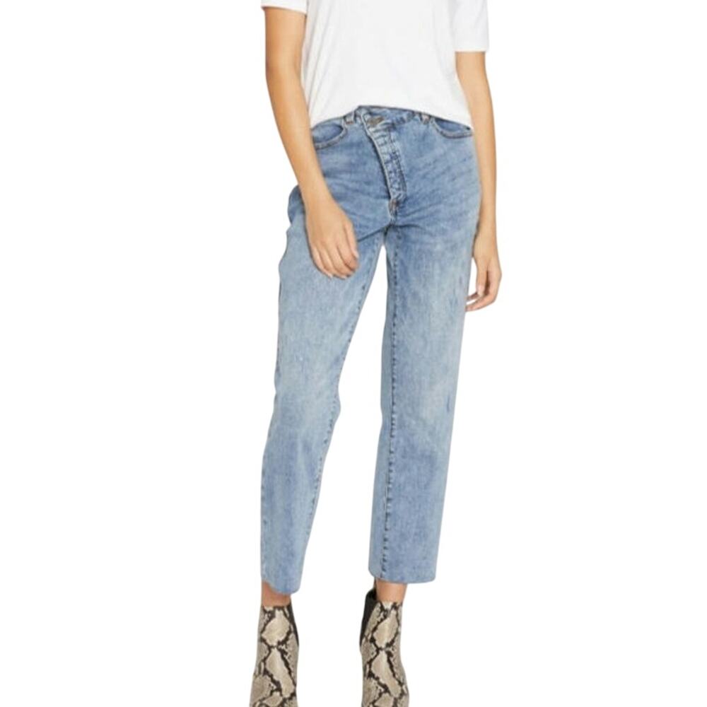 Universal Standard Katie High Rise Crossover Jean in Distressed Vintage Indigo